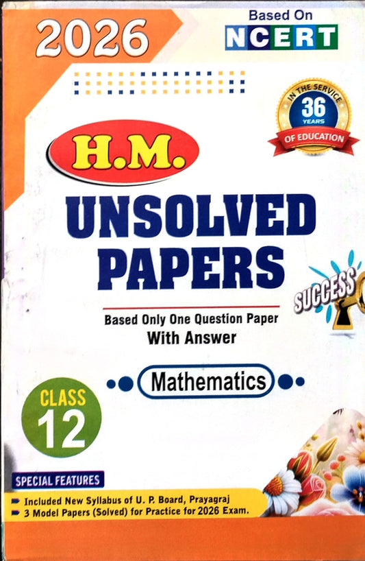 HM UP Board Exam 2026 Class 12 Mathematics Unsolved Papers English Medium Based on NCERT