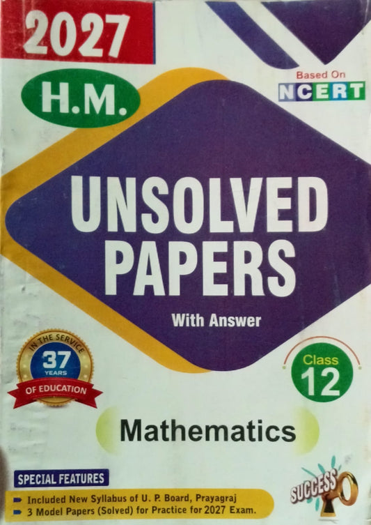 HM UP Board Exam 2027 Class 12 Mathematics Unsolved Papers English Medium Based on NCERT