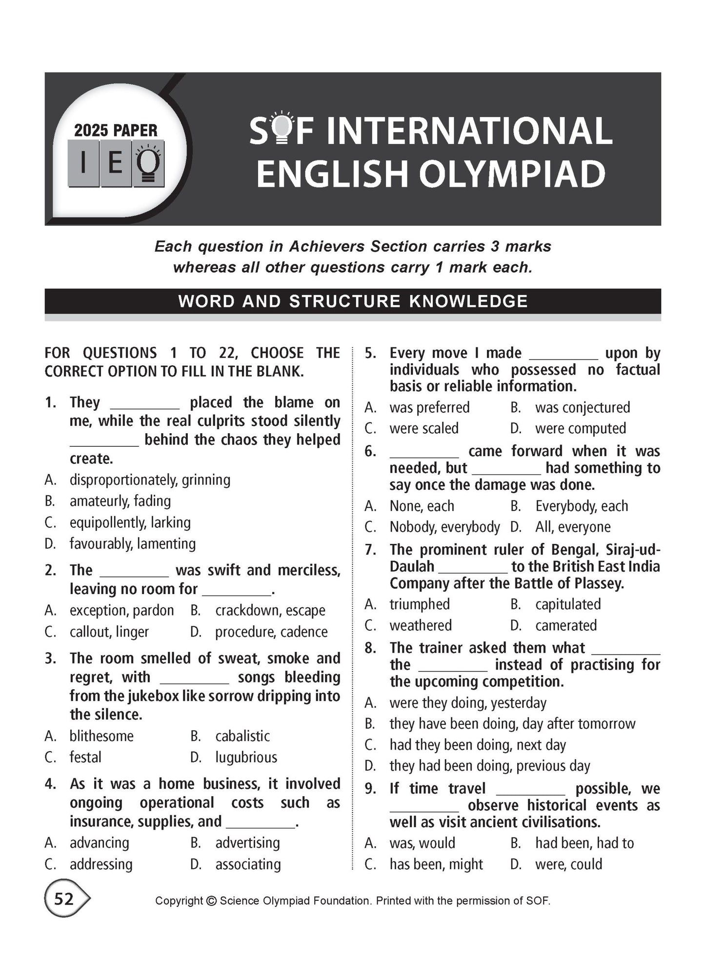 MTG English Class 9 International Olympiad IEO Workbook 2026-27 Edition Latest Exam Pattern