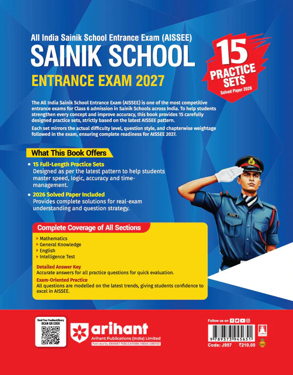 Arihant AISSEE Sainik School Class 6 Entrance Exam 2027 Practice Sets with 2026 Solved Paper And OMR Sheet  Based on Latest Exam Pattern English Medium With Free Khatu Shyam Sticker