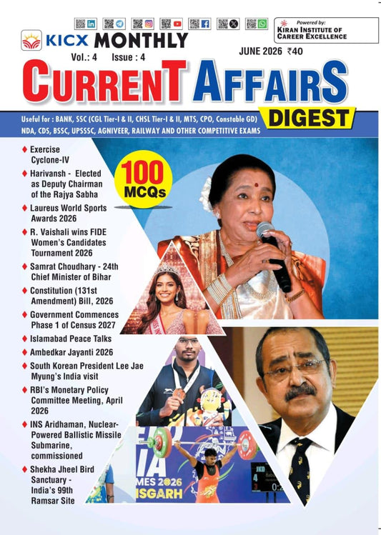 KICX Monthly Current Affairs Digest June 2026 English Monthly Magazine for All Competitive Exams