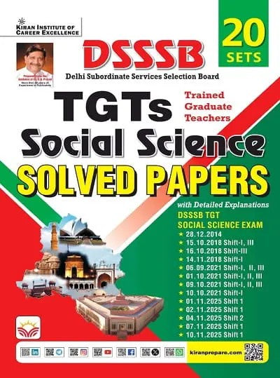 Kiran DSSSB TGT 2026 Social Science Solved Paper 20 Sets 2026 Edition English Medium K 5970