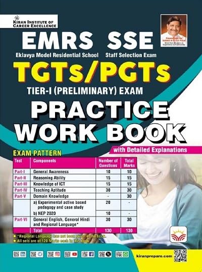 Kiran EMRS SSE TGTs PGTs Tier 1 Preliminary Exam Practice Work Book English Medium K 5742
