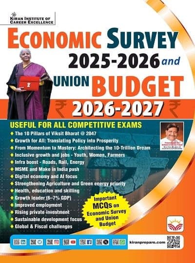 Kiran Economic Survey 2025-2026 and Union Budget 2026-2027 Book English Medium for All Competitive Exams