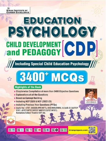 Kiran Education Psychology Child Development and Pedagogy CDP 3400+ MCQs Book English Medium
