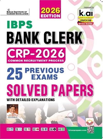 Kiran IBPS Bank Clerk 25 Previous Year Solved Papers 2026 Edition English Medium K 5934