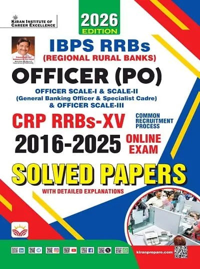 Kiran IBPS RRBs Officer PO CRP XV 2016 to 2025 Solved Papers 2026 Edition English Medium K 6082