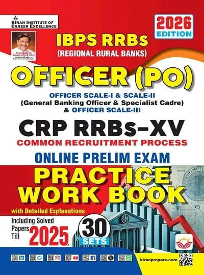 Kiran IBPS RRBs Officer PO CRP XV Practice Work Book Included Solved Papers 2026 Edition English Medium K 6080