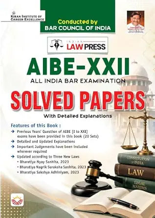 Kiran Indian Law Press AIBE-XXII All India Bar Exam 2027 Solved Papers 2011-2026 English Medium