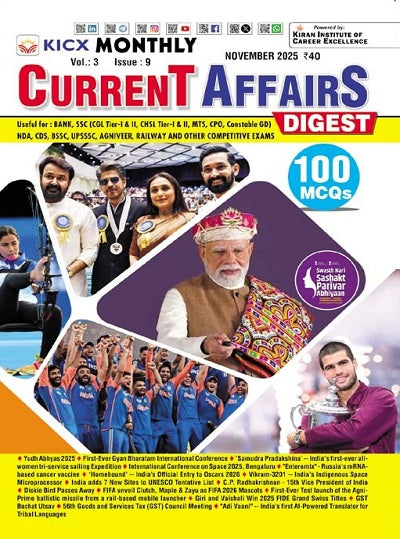 Kiran KICX Monthly Current Affairs Digest November 2025 English Monthly Magazine