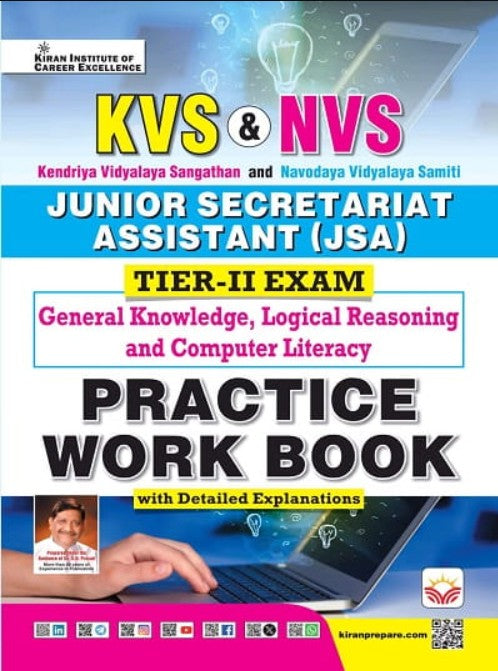  Kiran KVS and NVS Junior Secretariat Assistant JSA Tier 2 Exam Practice Work Book English Medium K 5902