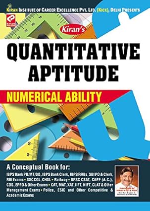 Kiran Quantitative Aptitude Numerical Ability Fully Solved 6000+ Objective Question Book In English
