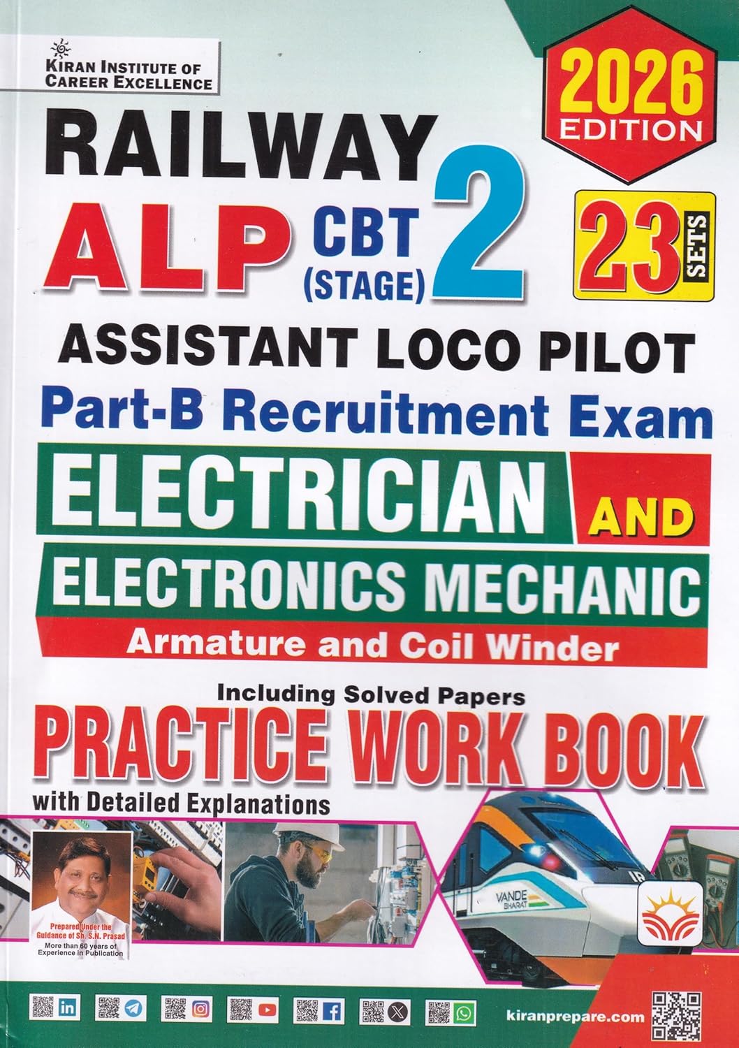 Kiran Railway ALP CBT Stage 2 Part B Electrician and Electronics Mechanic Practice Work Book English Medium K 5210
