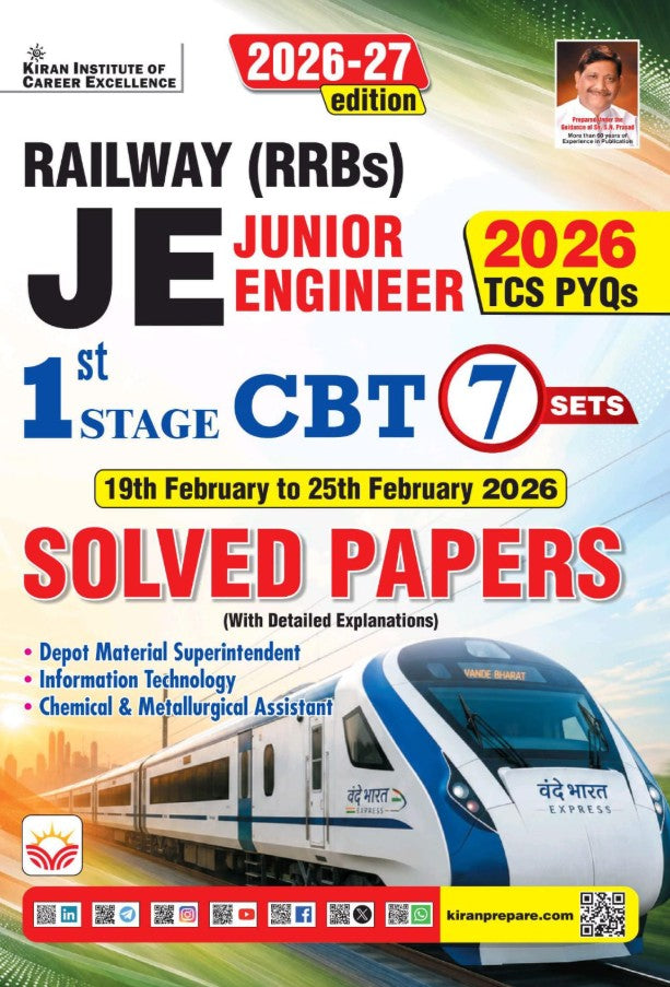 Kiran Railway JE Junior Engineer Stage 1 Solved Paper 19th February to 25th February 2026 Edition English Medium K 6144