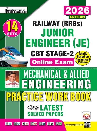 Kiran Railway JE Junior Engineer Stage 2 Mechanical and Allied Engineering Practice Work Book 2026 Edition English Medium K 5895