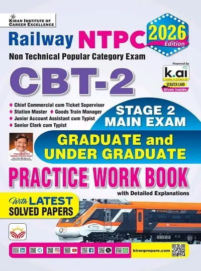 Kiran Railway NTPC 2026 CBT 2 Graduate and Under Graduate Stage 2 Main Exam Practice Work Book 2026 Edition English Medium K 5964