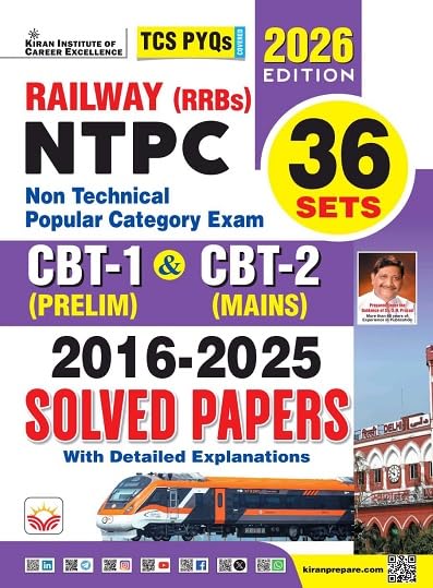 Kiran Railway NTPC CBT 1 Prelim and CBT 2 Mains Exam Solved Papers 2026 Edition English Medium K 5897