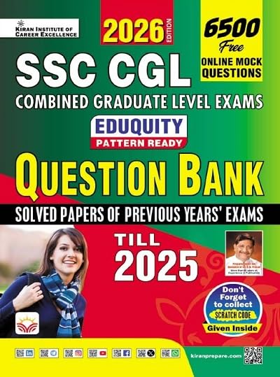  Kiran SSC CGL 2026 Question Bank Solved Papers of Previous Years Exam Eduquity Pattern Ready 2026 Edition English Medium K 5862