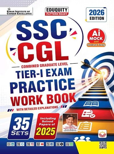 Kiran SSC CGL Tier 1 Exam Practice Work Book 35 Sets Eduquity Pattern Ready 2026 Edition English Medium K 6074