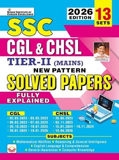 Kiran SSC CGL and CHSL Tier-2 Mains 2026 Solved Papers 13 Sets New Pattern English Medium