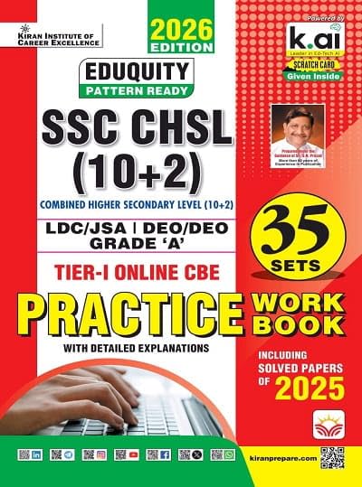 Kiran SSC CHSL 10+2 Tier-I Online Exam 2026 Practice Work Book 35 Sets English Medium 
