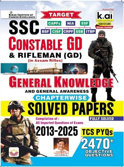 Kiran SSC Constable GD 2026 General Knowledge GK Chapterwise Solved Papers TCS PYQs 2470+ Objective Questions English Medium