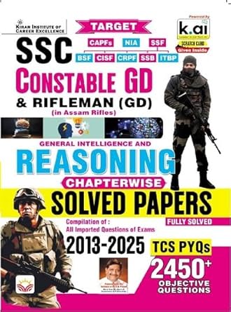 Kiran SSC Constable GD 2026 Reasoning Chapterwise Solved Papers Fully Solved 2013 to 2025 With TCS PYQs 2450+ Objective Questions English Medium