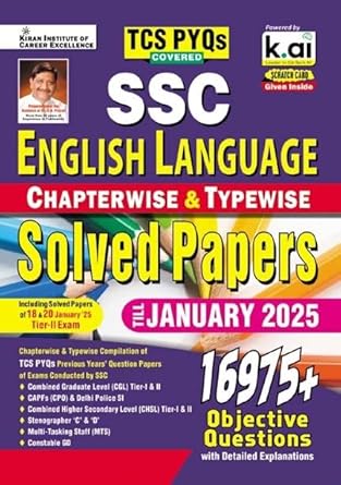 Kiran SSC English Language Chapterwise And Typewise Till January 2025 With 16975+ Objective Questions English Medium