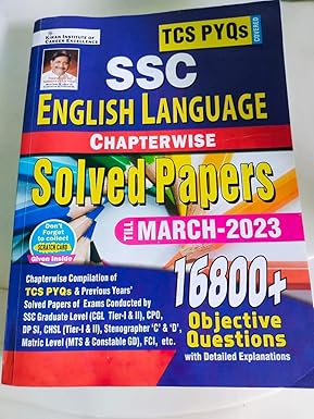 Kiran SSC English Language TCS PYQs Chapterwise Solved Papers Till March 2023 