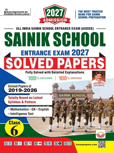 Kiran Sainik School Entrance Exam 2027 Class 6 Solved Papers 2026 Edition English Medium K 6124