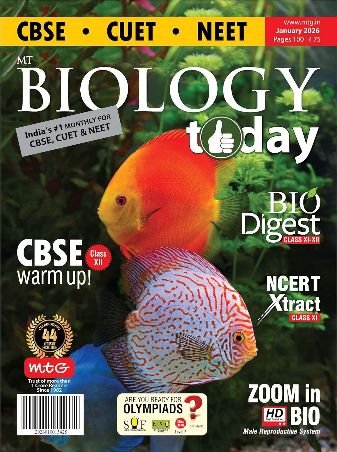MTG Biology Today January 2026 English Monthly Magazine for CBSE CUET NEET Exams