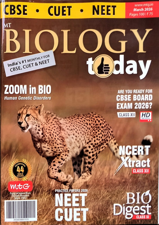 MTG Biology Today March 2026 English Monthly Magazine for CBSE CUET NEET Exams