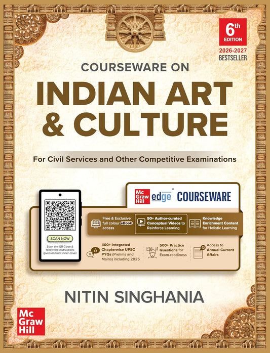 Mc Graw Hill Courseware on Indian Art and Culture Courseware By Nitin Singhania IAS Latest 6th Edition 2026 2027 In English