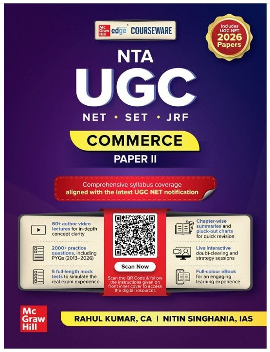 Mc Graw Hill NTA UGC NET Paper 2 Commerce Includes UGC NET 2026 Papers Courseware on 1st Edition By Rahul Kumar and Nitin Singhania