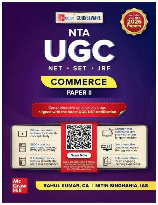 Mc Graw Hill NTA UGC NET Paper 2 Commerce Includes UGC NET 2026 Papers Courseware on 1st Edition By Rahul Kumar and Nitin Singhania