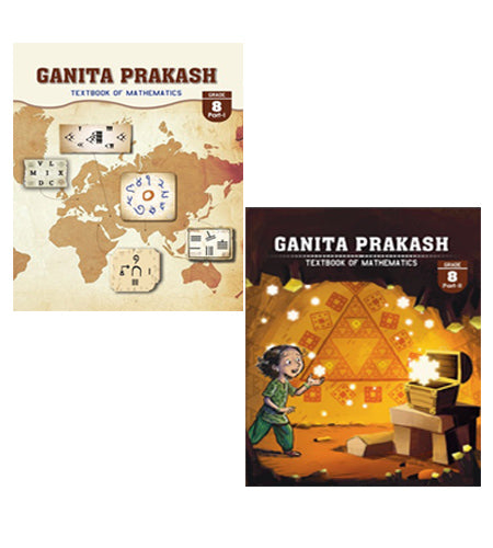 NCERT Ganita Prakash Class 8 Textbook of Mathematics Grade-VIII Part 1 And 2 Set Of 2 Books With Free Khatu Shyam Sticker
