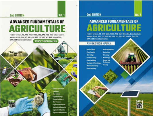NPH Advanced Fundamentals of Agriculture Volume 1 and 2 English Medium 2nd Edition By Ashok Singh Malwa Set of 2 Books