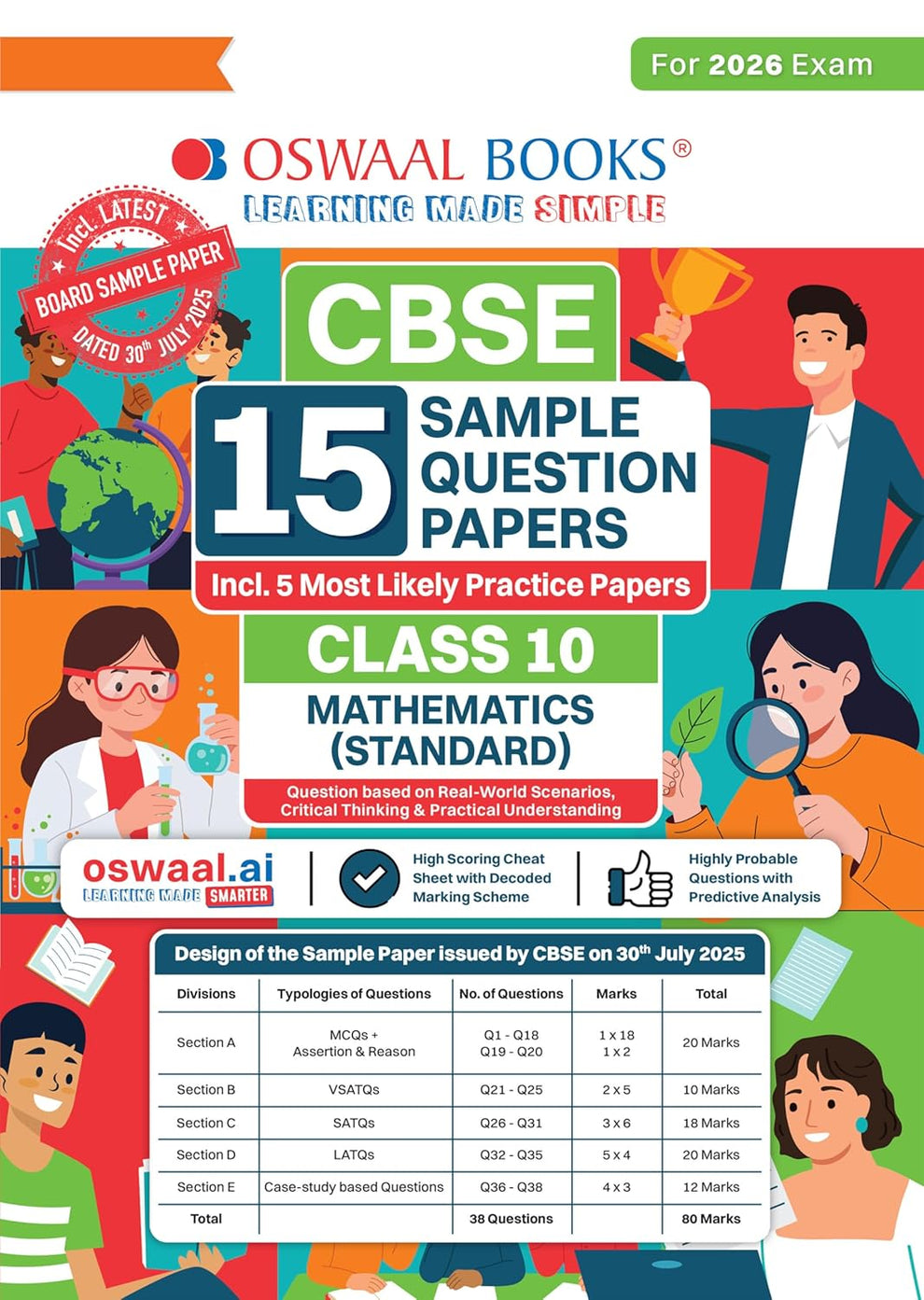 Oswaal CBSE 15 Sample Question Papers Class 10 Mathematics Standard ...