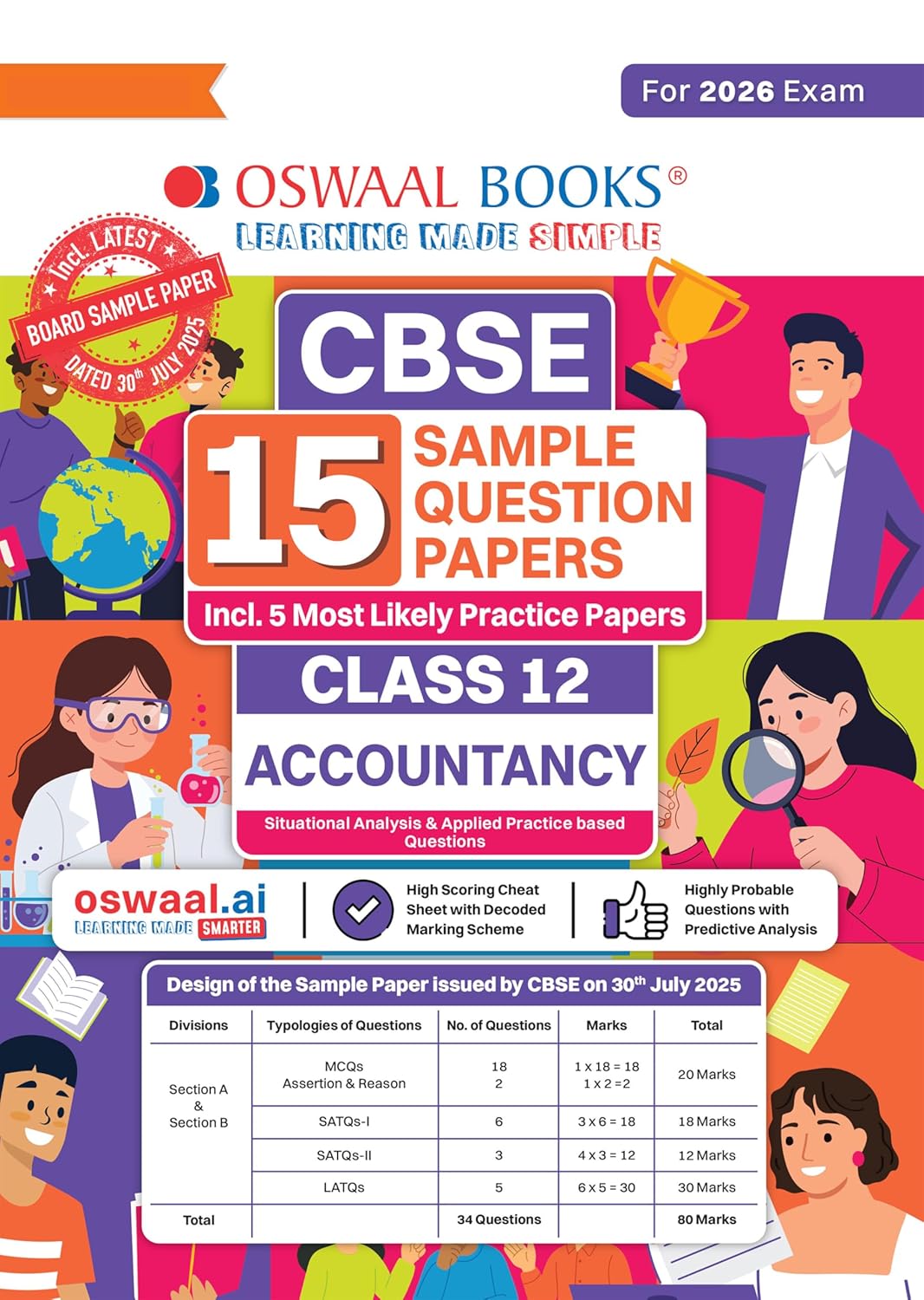 Oswaal CBSE 15 Sample Question Papers Class 12 Accountancy for 2026 Board Exam As Per CBSE Sample Question Paper issued on 30 July 2025 with Chapter wise Highly Probable Questions
