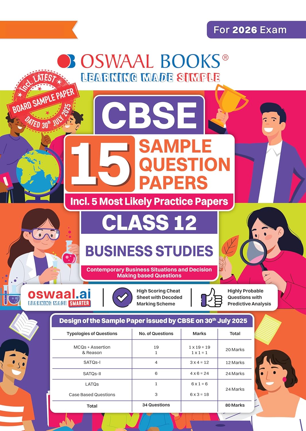 Oswaal CBSE 15 Sample Question Papers Class 12 Business Studies for 2026 Board Exam As per CBSE Sample Question Paper issued on 30 July 2025 Recommended by 2025 CBSE Toppers

