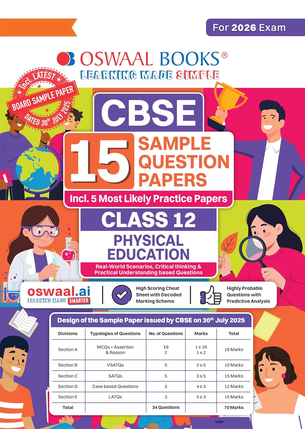 Oswaal CBSE 15 Sample Question Papers Class 12 Physical Education for 2026 Board Exam As per CBSE Sample Question Paper issued on 30 July 2025 Recommended by 2025 CBSE Toppers
