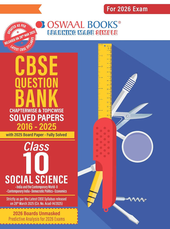 Oswaal CBSE Question Bank Social Science For Class 10 2026 Exam Based ...