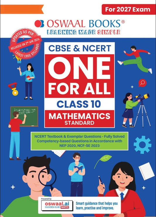 Oswaal CBSE and NCERT One for All Class 10 Mathematics Standard Based on Latest Syllabus April 2026 NCERT and Competency Based Questions For 2027 Exam With Oswaal AI