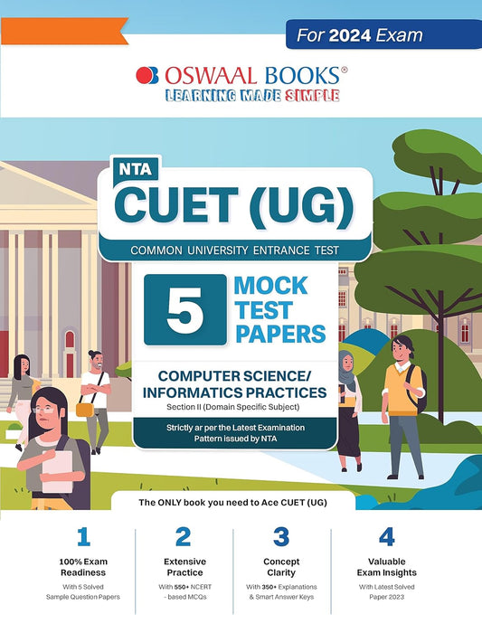 Oswaal NTA CUET UG 2024 Computer Science Informatics Practices 5 Practice Sets Section 2 Domain Specific Subject Book English Medium