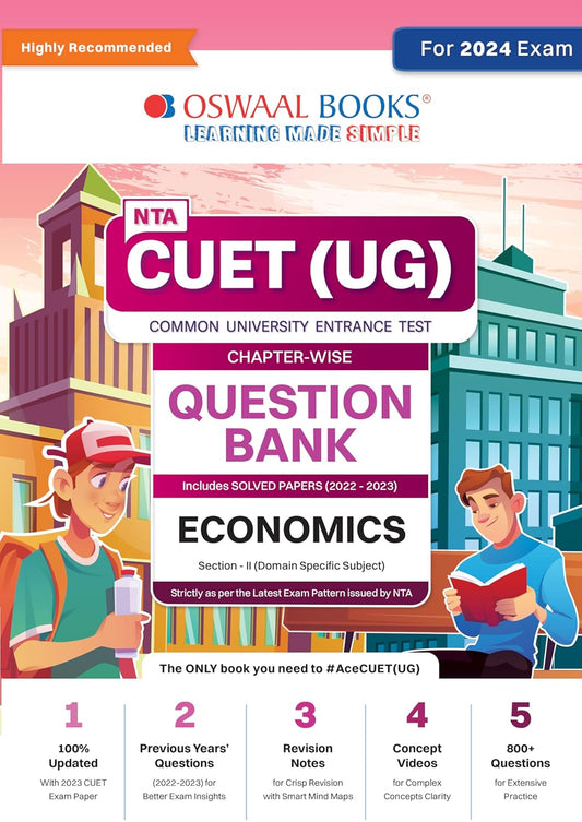 Oswaal NTA CUET UG 2024 Economics Question Bank Chapter wise With Solved Papers