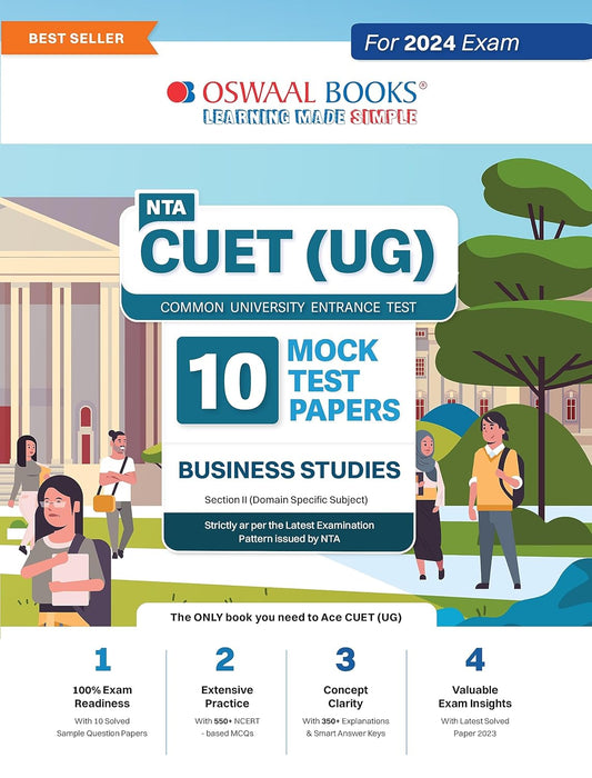 Oswaal NTA CUET UG 2024 Exam Business Studies 10 Practice Sets Section 2 Domain Specific Subject English Medium
