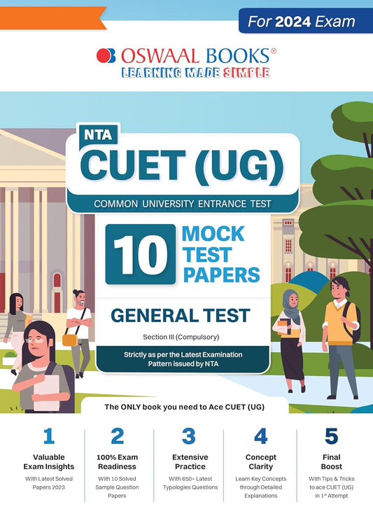 Oswaal NTA CUET UG 2024 Exam General Test 10 Practice Sets Section 3 Compulsory Book English Medium