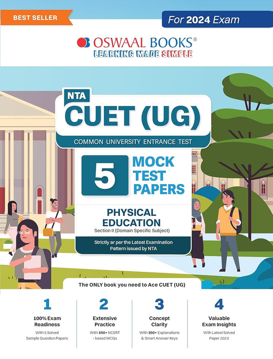 Oswaal NTA CUET UG 2024 Exam Physical Education 5 Practice Sets Section 2 Domain Specific Subject Book English Medium
