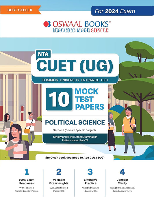 Oswaal NTA CUET UG 2024 Exam Political Science 10 Practice Sets Section 2 Domain Specific Subject Book English Medium