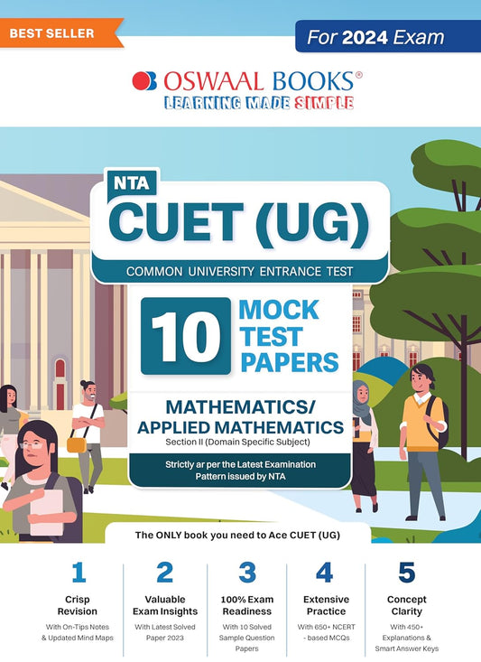 Oswaal NTA CUET UG 2024 Mathematics Applied Mathematics 10 Mock Test Papers